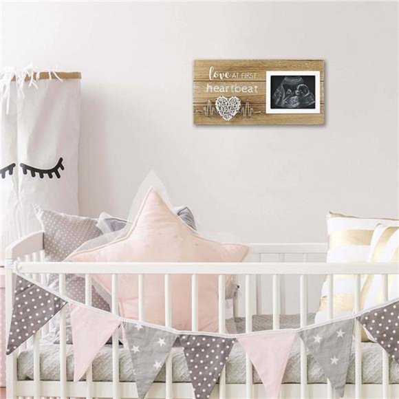 Pregnancy Announcement  - Love At First Heartbeat Sonogram Picture Frame 4" x 3" - Picture 2 of 7